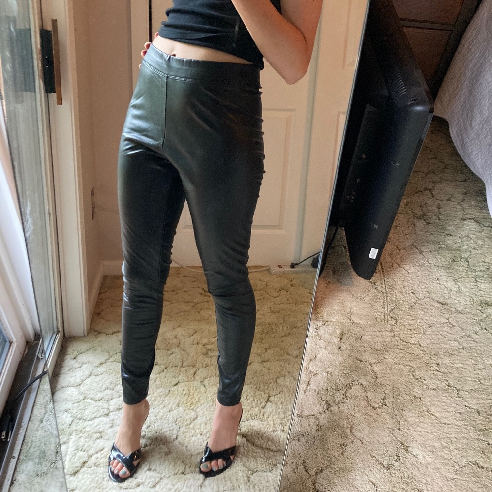 Vegan Leather Pant Leggings Sz Small